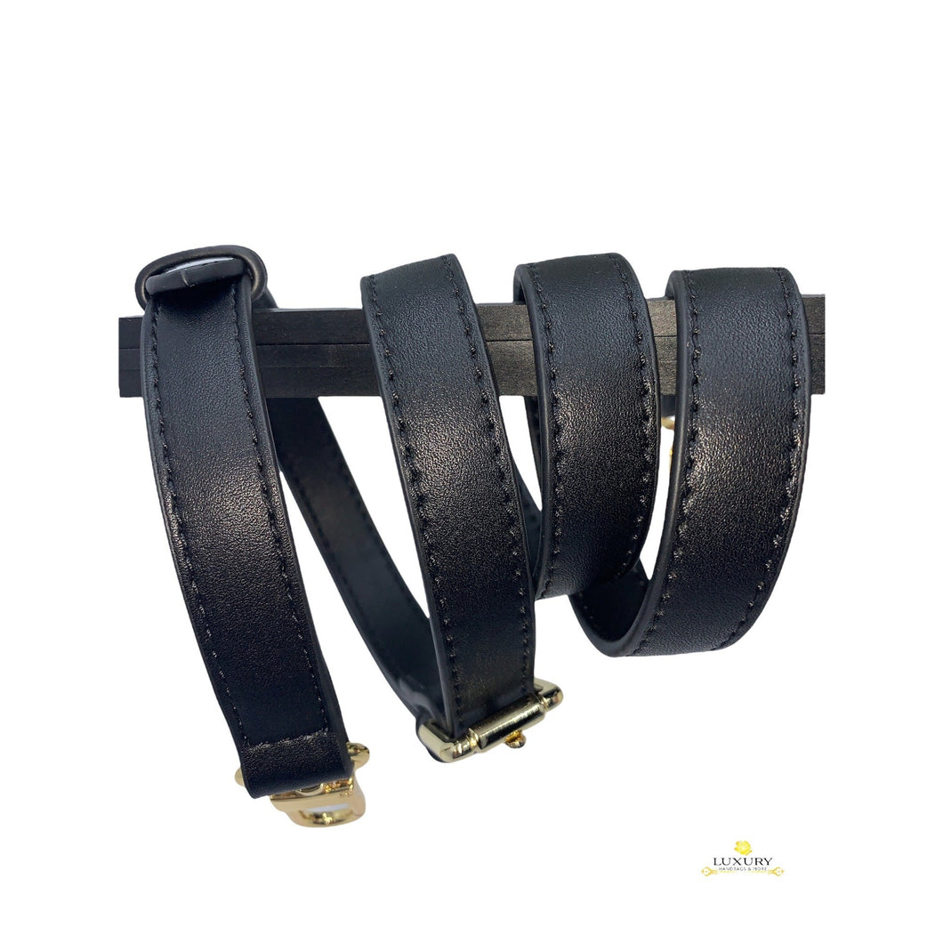 Leather Adjustable Purse Strap Replacement for Cross Body Bag Handbag Black color 1.8cm