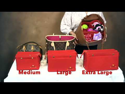 Purse Organizer Insert with zipper Handbag & Tote Shaper, Fit